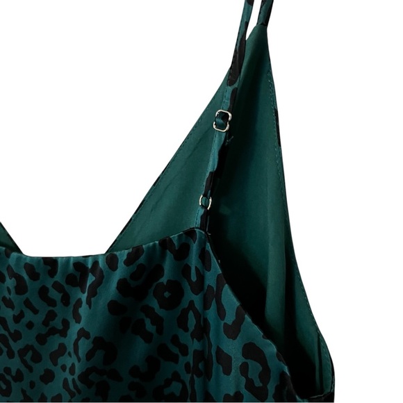 Cami NYC The Olivia Silk Charmeuse Camisole Womens XS Green Leopard Print - Picture 13 of 15